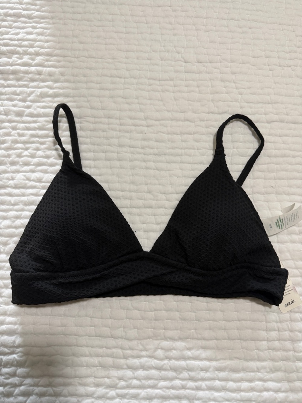 aerie Black Triangle Bikini Top